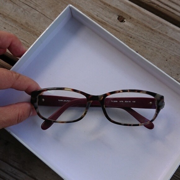 TORY BURCH Eyeglasses TY 2055 1476 Porchini Tortoise/Bordeaux 53MM - Frame Only - Picture 1 of 11